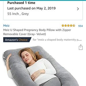 Pregnancy 55” body pillow. Brand new! Grey.